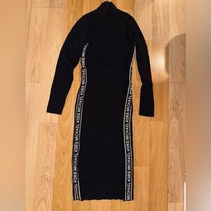 Michael Kors Black Long Sleeve Logo Dress
